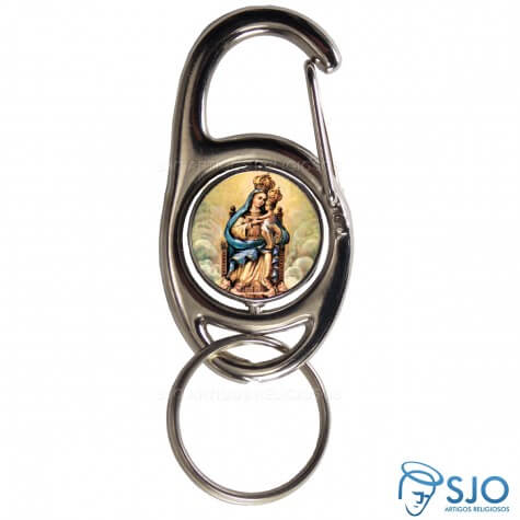 Chaveiro Mosquetão Giratório Nossa Senhora do Monte Serrat