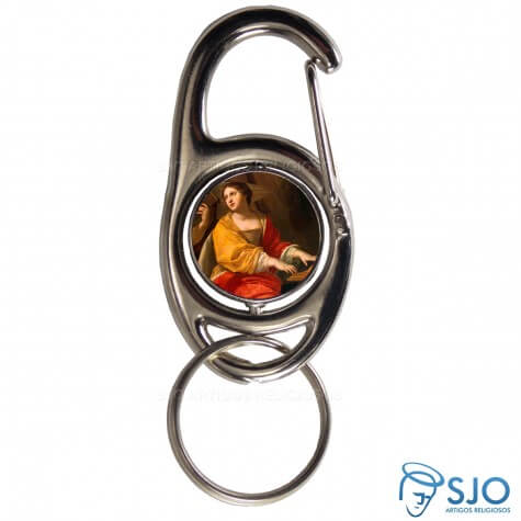 Chaveiro Mosquetão Giratório Santa Cecília