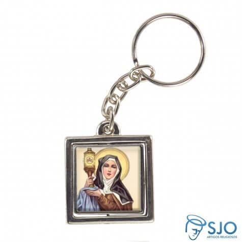 Chaveiro Quadrado Giratório de Santa Clara