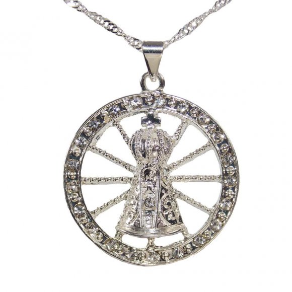 Colar Folheado de Nossa Senhora Aparecida Strass