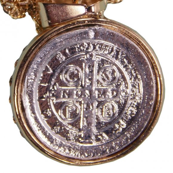 Colar Folheado a Ouro com Medalha de São Bento Prata