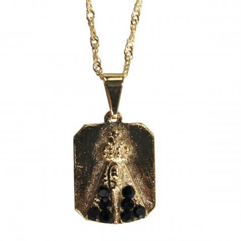 Colar com Strass Folheado