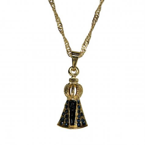 Colar Folheado Nossa Senhora Aparecida Mini