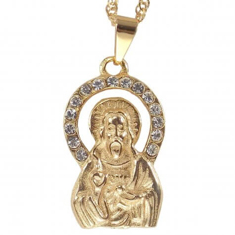 Colar Folheado Sagrado Coração de Jesus
