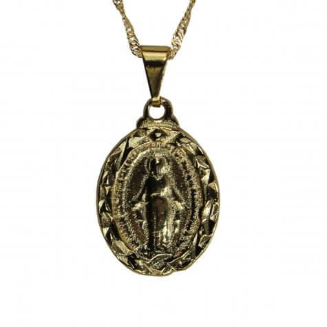 Colar Oval Nossa Senhora das Graças Folheado
