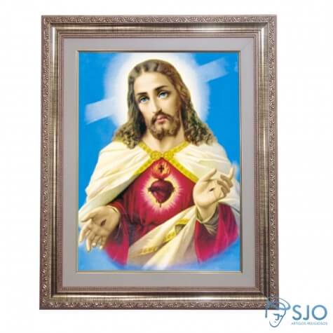 Quadro - Sagrado Coração de Jesus - Modelo 2 - 52 cm x 42 cm