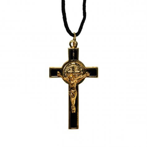 Cordão com Cruz de São Bento Preto