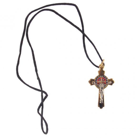 Cordão Cruz de São Bento com Embalagem de Veludo