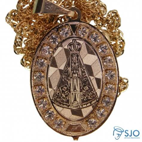 Colar Folheado a Ouro Nossa Senhora Aparecida