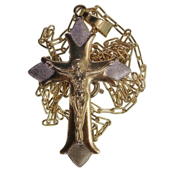 Colar Folheado a Ouro com Crucifixo