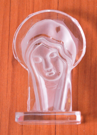 Coração de Maria de Cristal - 7 cm