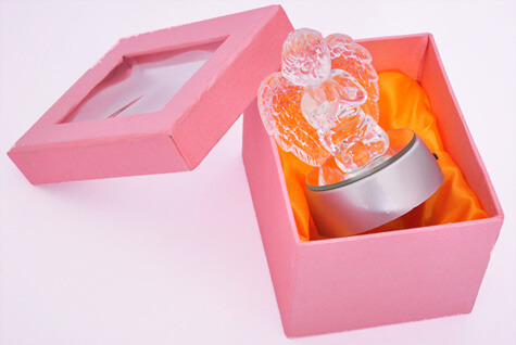 Anjo de Cristal com Luz - 9 cm