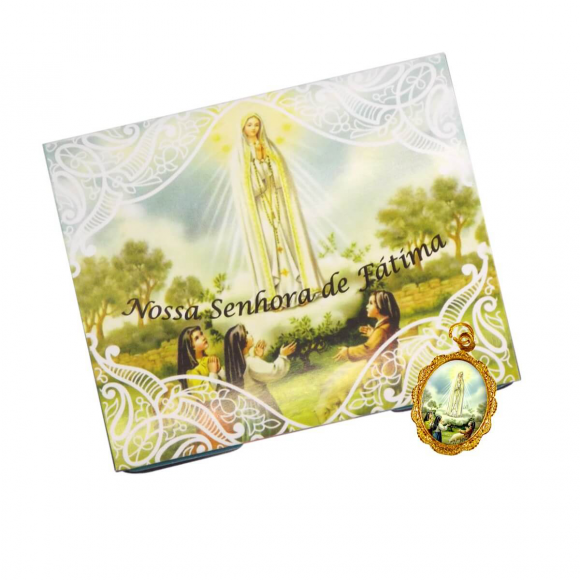 Cartão com Medalha de Nossa Senhora de Fátima
