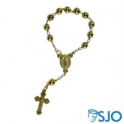 100 Mini Terços Dourado