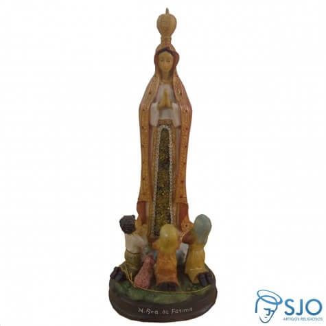 Imagem de Resina Nossa Senhora Fátima com Pastores - 35 cm
