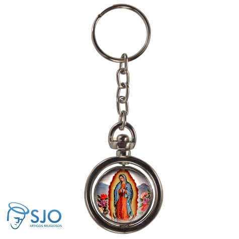 Chaveiro Redondo Giratório - Nossa Senhora de Guadalupe