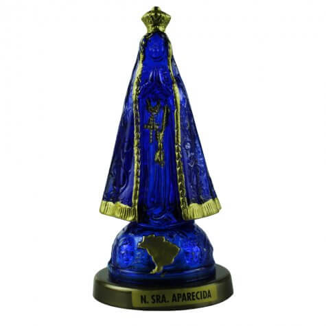 Imagem Aparecida Azul com Dourado