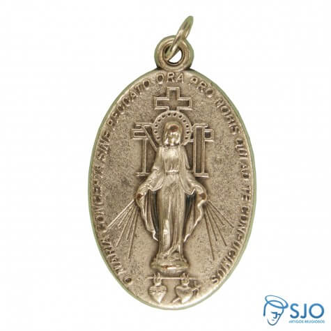 Medalha Alto Relevo Oval Nossa Senhora das Graças