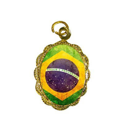 Medalha de Alumínio Bandeira Brasil - Modelo 2