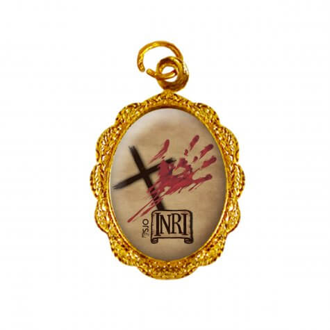 Medalha de Alumínio - Mãos Ensanguentadas de Jesus