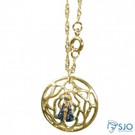 Colar Nossa Senhora Aparecida Folheado
