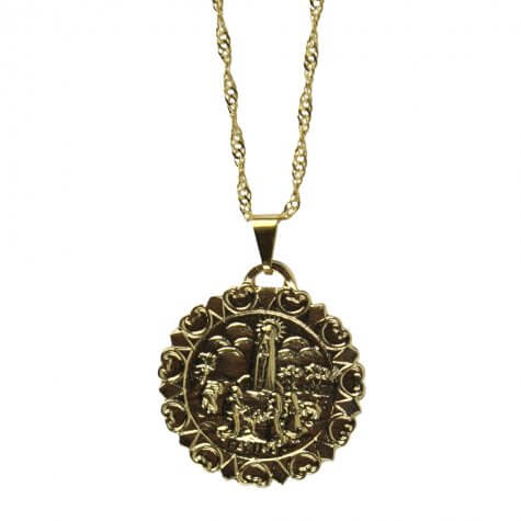 Colar Dourado Nossa Senhora de Fátima