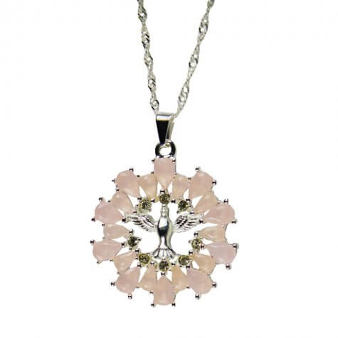 Colar Vazado Divino Espirito Santo com Strass