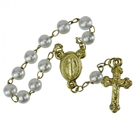 50 Mini Terços Dourado