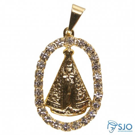 Pingente de Nossa Senhora Aparecida com Strass