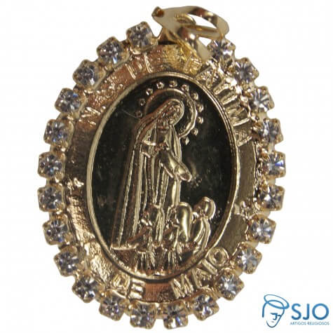 Pingente de Nossa Senhora de Fátima Folheado a Ouro