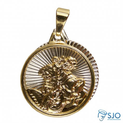 Pingente de São Jorge Folheado a Ouro