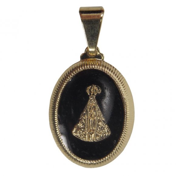 Pingente Oval Nossa Senhora Aparecida Folheado a Ouro
