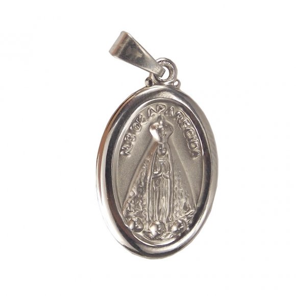 Medalha Oval de Inox de Nossa Senhora Aparecida