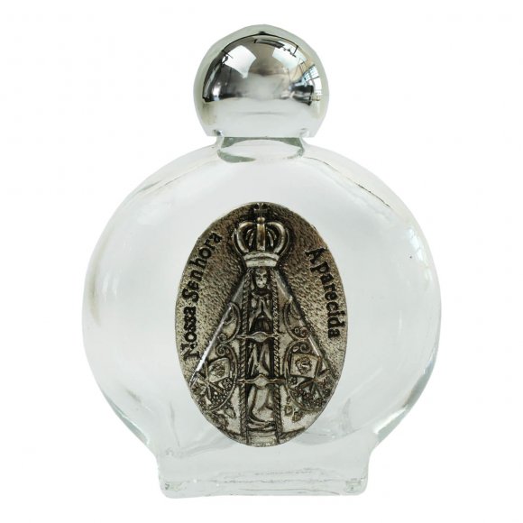 Porta Água Benta com Medalha de Nossa Senhora Aparecida - 5 cm