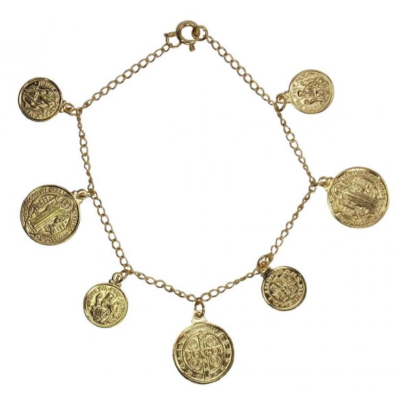 Pulseira de São Bento Folheado a Ouro