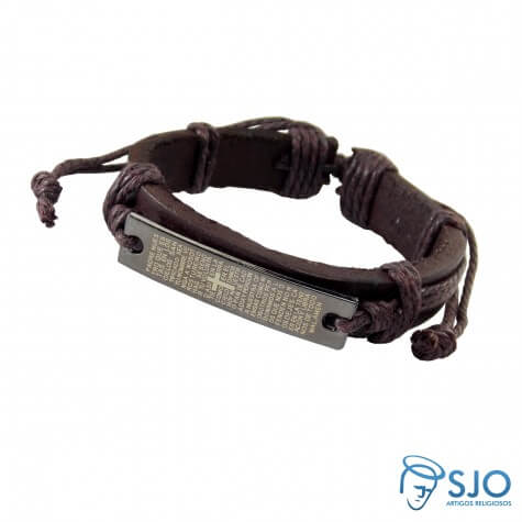 Pulseira de Couro Pai Nosso