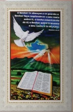 Quadro Religioso Texto Bíblico - 70 x 50 cm - Mod. 2