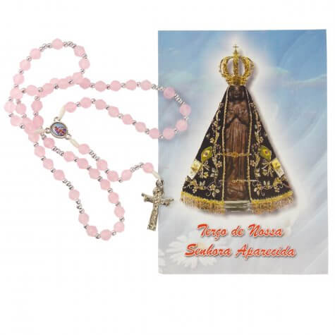 Terço com folheto de Nossa Senhora Aparecida
