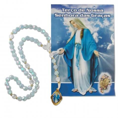Terço com folheto de Nossa Senhora das Graças