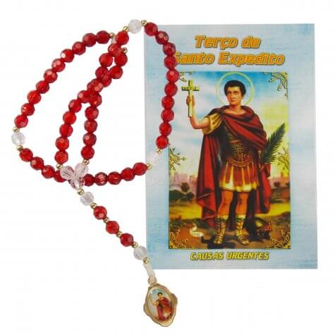 Terço com folheto de Santo Expedito