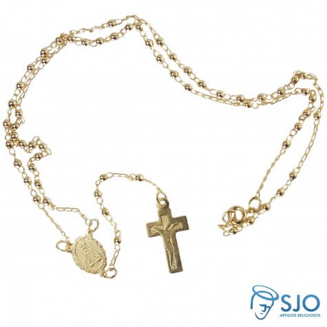 Terço de Pescoço Aparecida Dourado