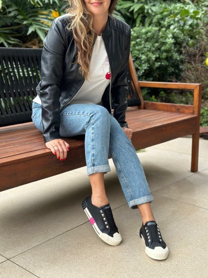 Sem Cadarço Tenis Slip On De Couro Tênis Slip On Em Couro Arezzo