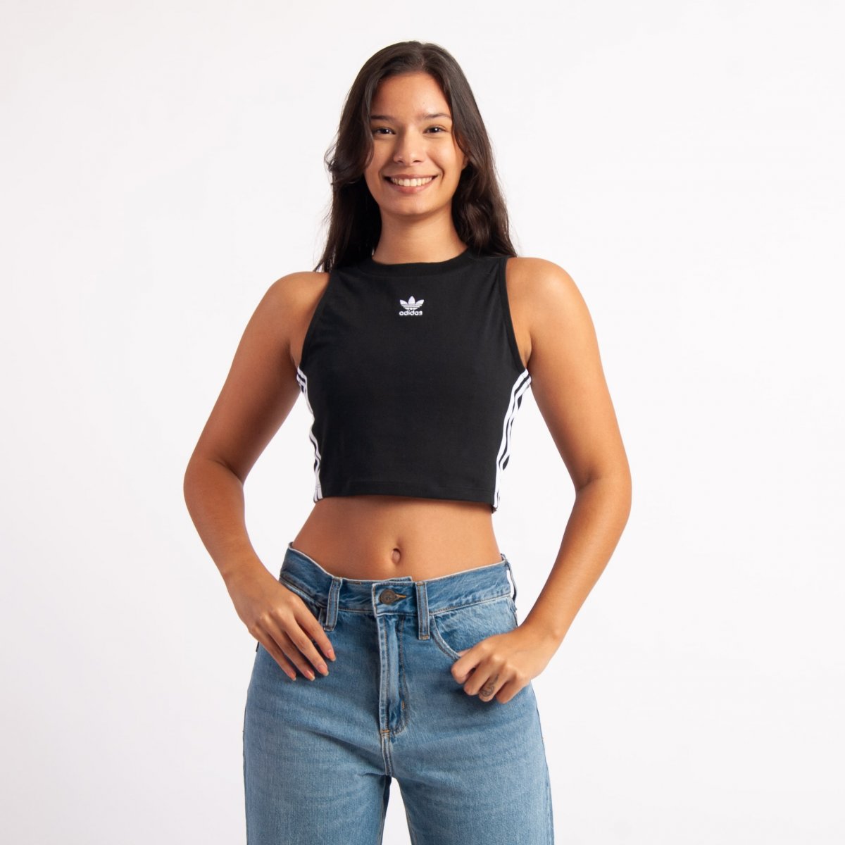 Regata Cropped Adicolor Preto Adidas Originals