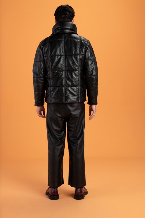 Studio Kalline - Trench Coat de Couro Pelica Chess Daren
