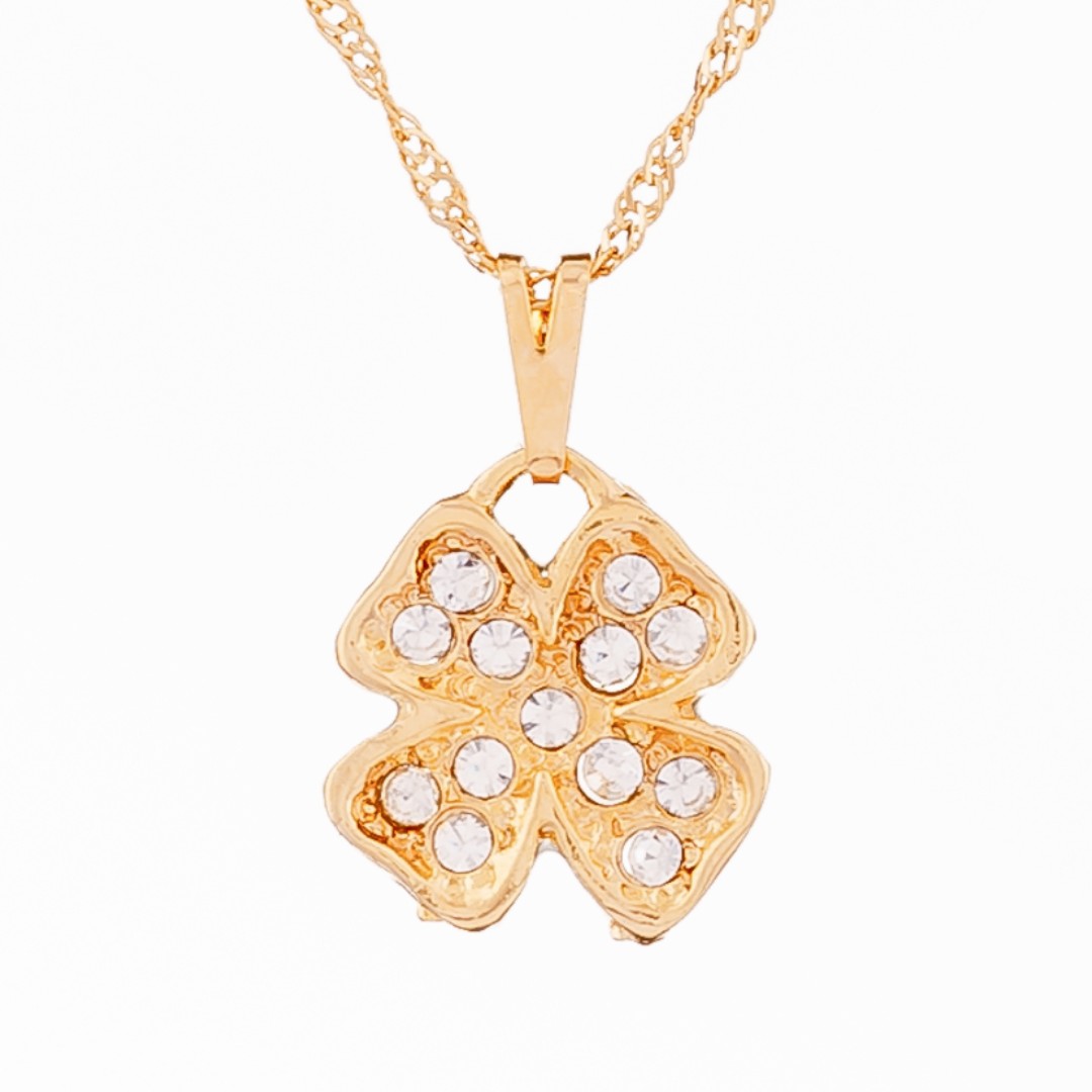 Colar Trevo com Strass 15mm - Sunshine Cristais