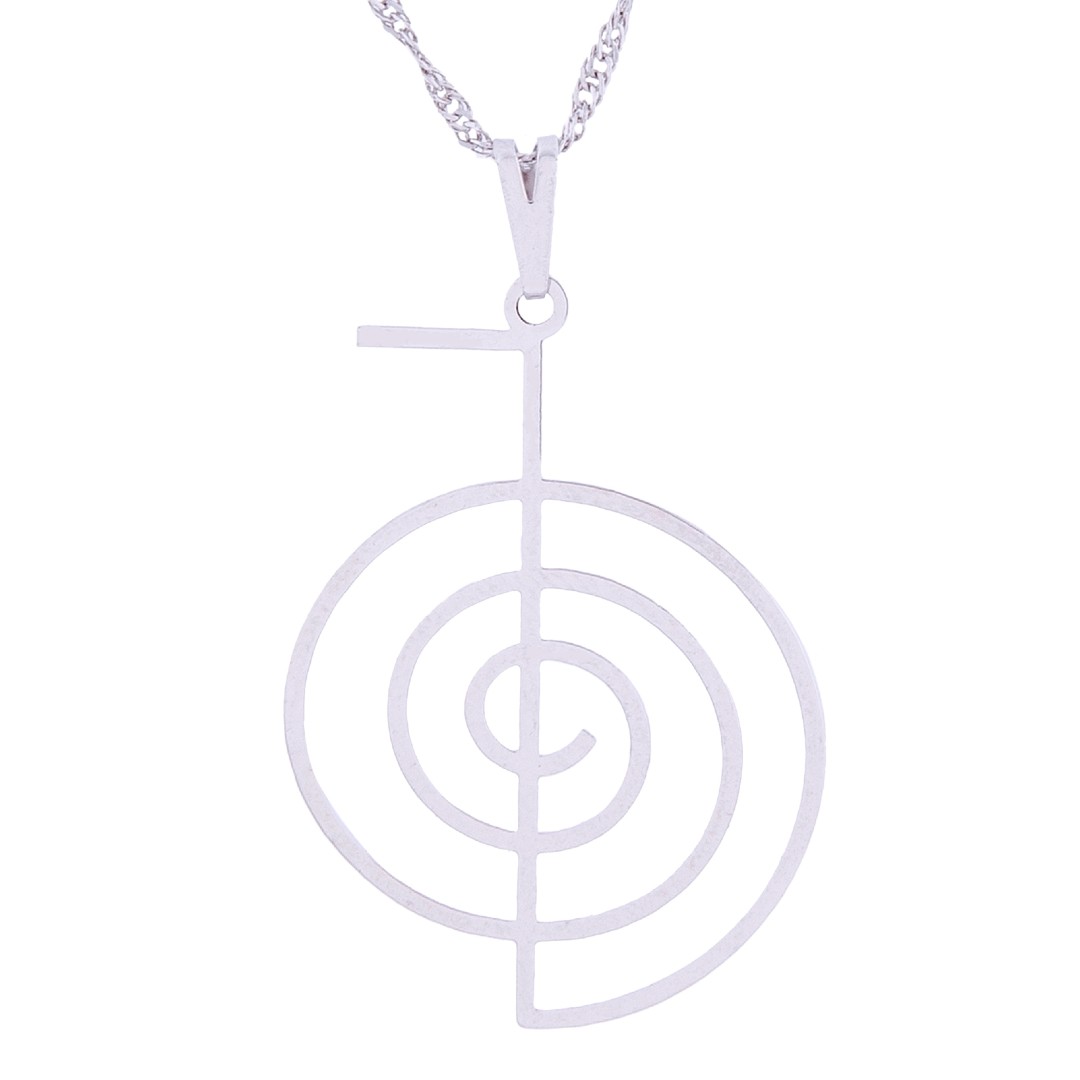 Colar Chokurei Simbolo Reiki Prateado
