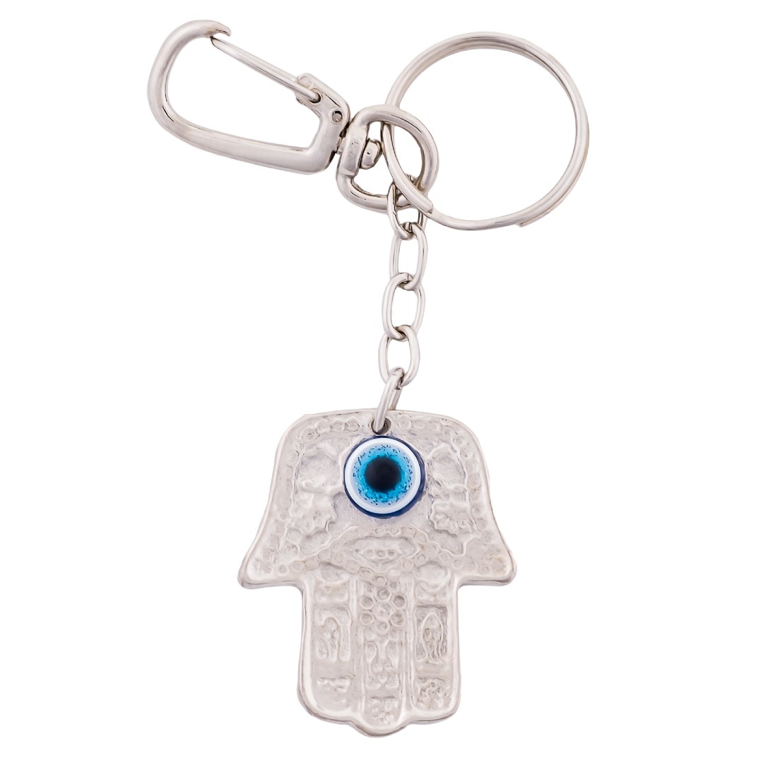 Chaveiro Hamsa com Olho Grego 45mm - Sunshine Cristais