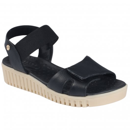 Sandália Comfort Lia Line Couro 71813 | Teffé Calçados