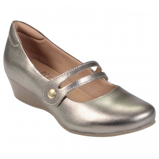 Sapato Anabela Neftali Comfort Couro 3504p | Teffé Calçados