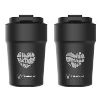 Imagem - Kit Especial Versão Romântica com 2 Copos Térmicos Uniq Preto Termolar